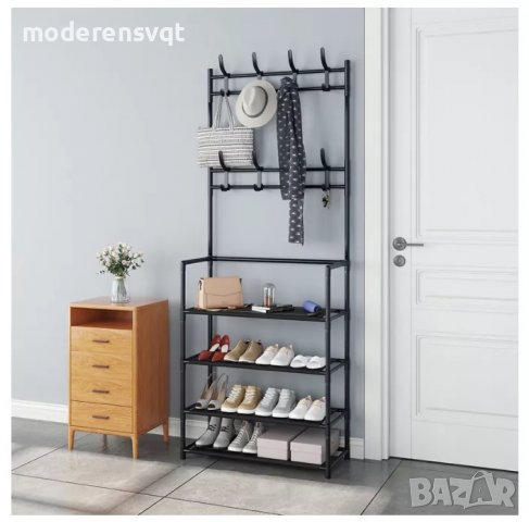 Мултифункционална етажерка за обувки и закачалка