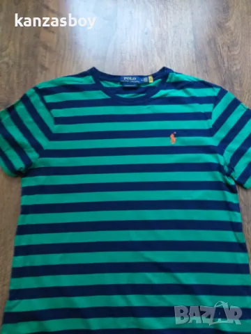 polo ralph lauren custom slim fit striped jersey t-shirt - страхотна мъжка тениска КАТО НОВА М, снимка 4 - Тениски - 48501605