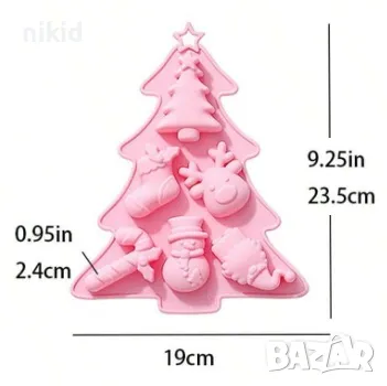 Елен джудже гном снежен човек елха бастун коледни коледен силиконов молд форма фондан шоколад гипс , снимка 4 - Форми - 47522113