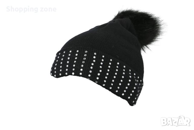 GUESS ПЛЕТЕНА ШАПКА С ПОНПОН, снимка 2 - Шапки, шалове и ръкавици - 43621464