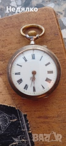 Сребърен,джобен часовник,цветен емайл,швейцарски, снимка 8 - Антикварни и старинни предмети - 43910412