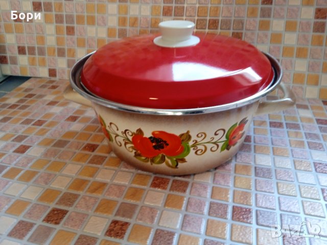 Немска емайлирана тенджера, снимка 3 - Съдове за готвене - 35078621