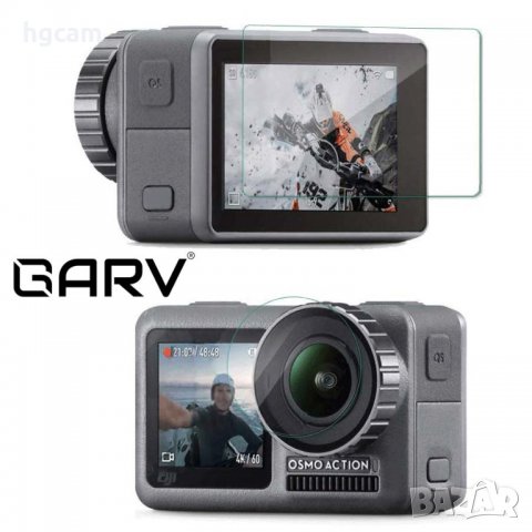 Стъклен протектор GARV за DJI OSMO Action, За екрана и обектива, снимка 4 - Камери - 26923580