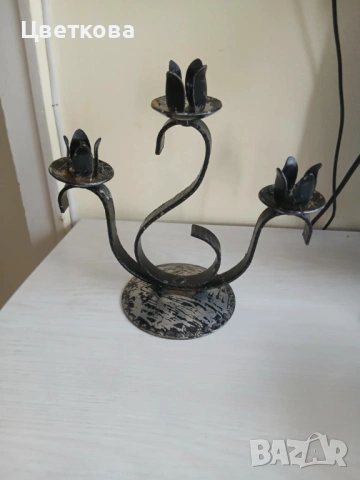 Свещници ковано желязо, снимка 2 - Декорация за дома - 53381423