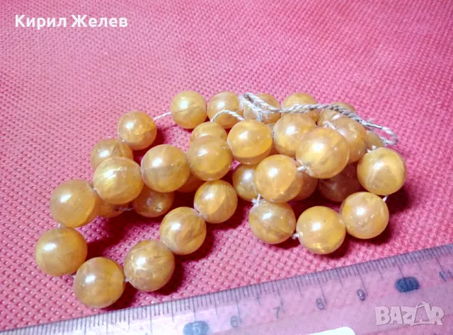 СТАРА МОЛИТВЕНА БРОЕНИЦА от ПРАХОВ / ПРЕСОВАН ТОПЕН КЕХЛИБАР 47313, снимка 3 - Антикварни и старинни предмети - 47282759