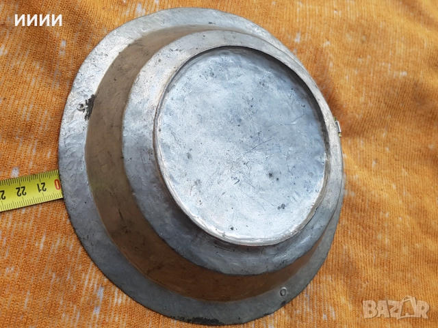 Възрожденска бакърена чиния паница, снимка 6 - Антикварни и старинни предмети - 52664256