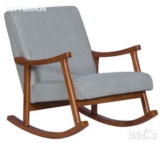 Перфектен подарък за баба/дядо-люлеещ се стол,кресло дървено с дамаска, снимка 1 - Столове - 43706897
