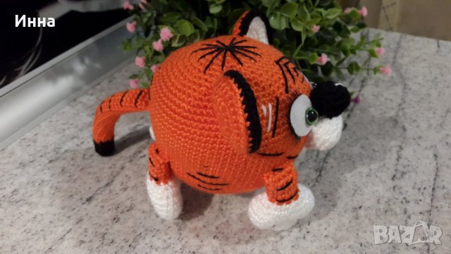 Символ на 2022 г. ТИГЪРЧЕ (оранжево), Плетена играчка, Ръчно изработена, Перфектен подарък, снимка 10 - Плюшени играчки - 34724060
