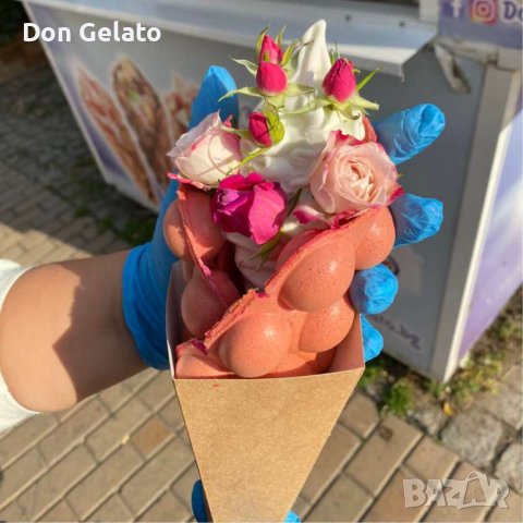 Суха смес за РОЗОВИ гофрети * Смес на прах за Bubble Waffle БЪЛГАРСКА РОЗА * (1300г / 1.5 L Вода), снимка 5 - Други - 39260927