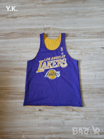 Оригинален мъжки двулицев потник Champion x LA Lakers NBA, снимка 4 - Тениски - 50466376