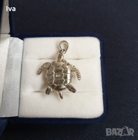 Висулка костенурка от сребро, снимка 5 - Колиета, медальони, синджири - 28042633