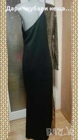 Официална дълга рокля - черно и златисто 🍀👗L,XL(44-46р-р)👗🍀, снимка 3 - Рокли - 35271577