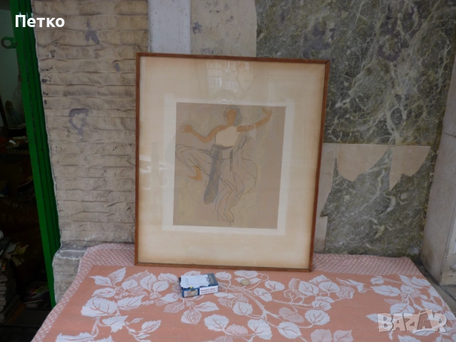 Стара картина 56 / 48 см, снимка 2 - Антикварни и старинни предмети - 53397543