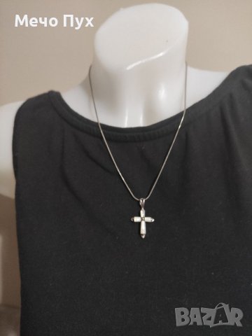 Сребърен синджир с кръстче (21), снимка 7 - Колиета, медальони, синджири - 37761423