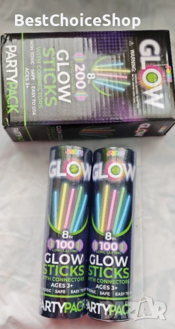 Комплект светещи пръчки 100 светещи пръчки 100 свързващи елементи – Неонови 7 цвята, снимка 11 - Други - 53364565