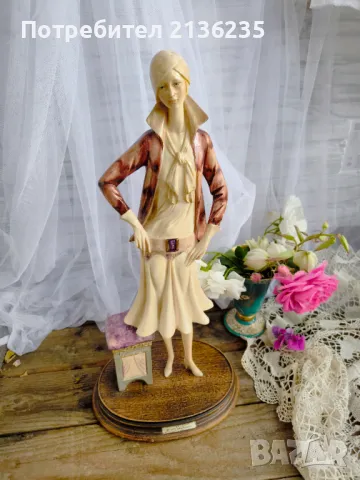Фигура Santini – 48 см, Италия, арт деко, снимка 7 - Антикварни и старинни предмети - 50425125