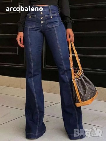 Нов дамски еластичен прилепнал дънков панталон с изпъкнала висока талия, 2цвята, снимка 2 - Дънки - 44053058