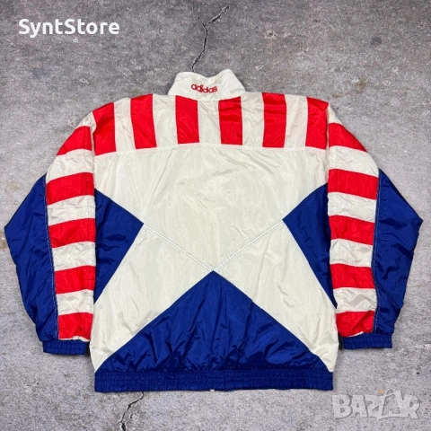 Рядка Vintage Adidas "All Nations" Windbreaker – 90-те години – XL, снимка 2 - Спортни дрехи, екипи - 53513428