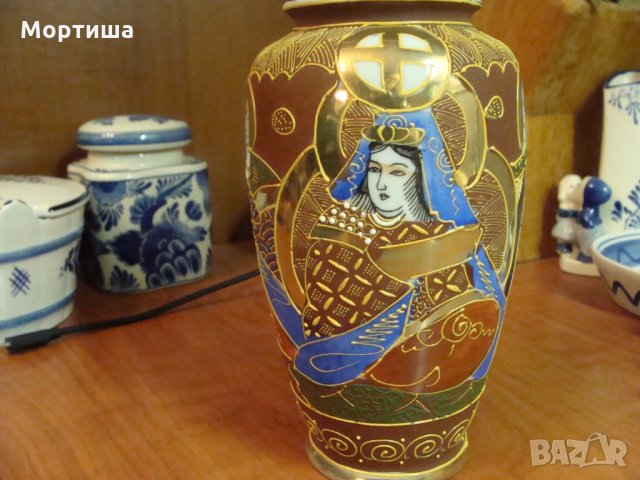  Сатцума антикварна  оригинална ваза, снимка 2 - Антикварни и старинни предмети - 27415541