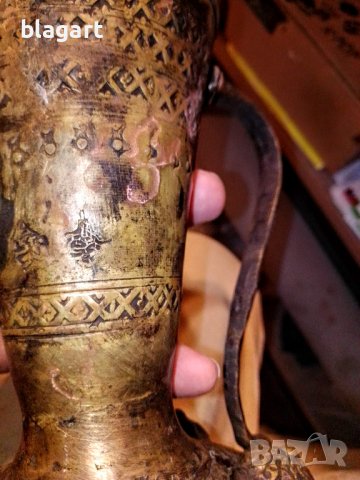 Старо джезве кафейник с тугри,ибрик, снимка 4 - Антикварни и старинни предмети - 38095984