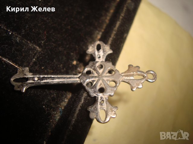 СТАР РЯДЪК ПОСРЕБРЕН КРЪСТ 21692, снимка 7 - Антикварни и старинни предмети - 32525405