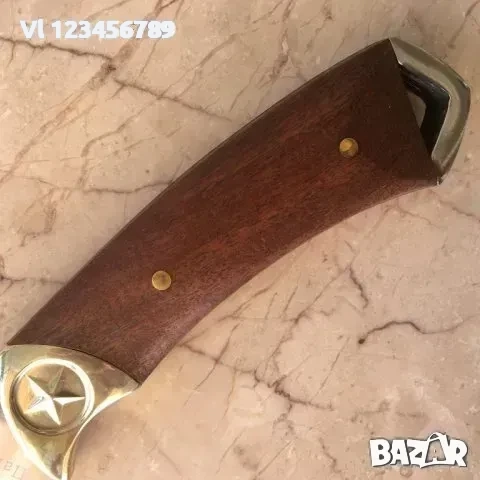 Ловен нож Пантера с гравирани флорални елементи на острието Ст 65х13, снимка 4 - Ножове - 52265181