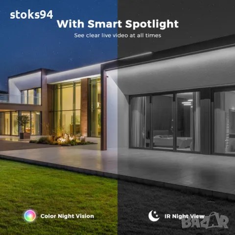 15 МР Wi-Fi камера, 3 лещи, разпознаване на човек с известяване, цветно нощно виждане, снимка 7 - IP камери - 49575951