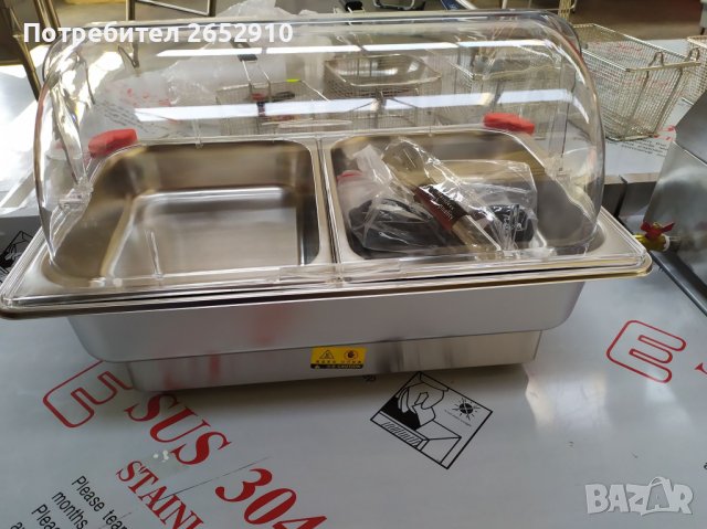 Топла витрина Бен Мари с 5 вани на водна баня. Чисто нова. Цена 489лв/250,02€, снимка 11 - Обзавеждане на кухня - 37001749