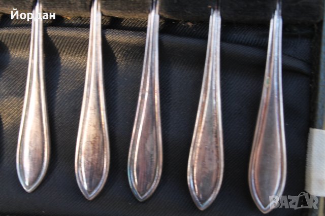 Посребрени англииски вилички за сладко, снимка 9 - Антикварни и старинни предмети - 38552156