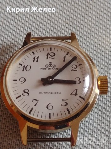 Стар механичен часовник MEISTER ANKLER ANTI-MAGNETIC с позлатена рамка за КОЛЕКЦИЯ 43088