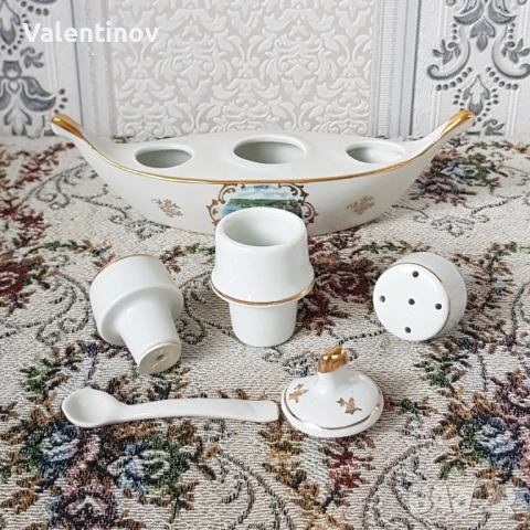 Старинна порцеланова солница- Лимож- Франция , снимка 3 - Антикварни и старинни предмети - 53510276