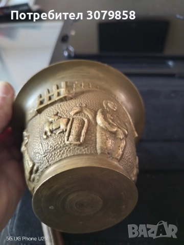Бронзов религиозен хаван, снимка 2 - Антикварни и старинни предмети - 52720444