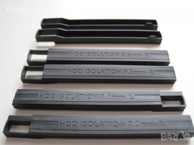 Оригинални 7 mm и 9,5 мм изолационни гумени релси за хард диск HDD или SSD  на различни модели Dell, снимка 1 - Части за лаптопи - 27682097