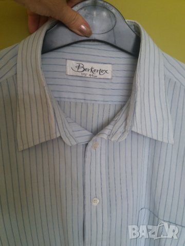 Мъжка риза дълъг ръкав голям размер BerKertex-44 см вратна, снимка 4 - Ризи - 33019190