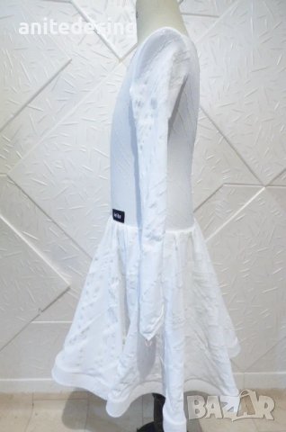 Детска бяла рокля за спортни танци със сребърен печат, снимка 6 - Детски рокли и поли - 50661868
