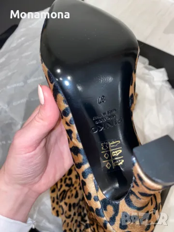 РАЗПРОДАЖБА Уникални ултрависоки ботуши/чизми Pinko, снимка 8 - Дамски ботуши - 47937703