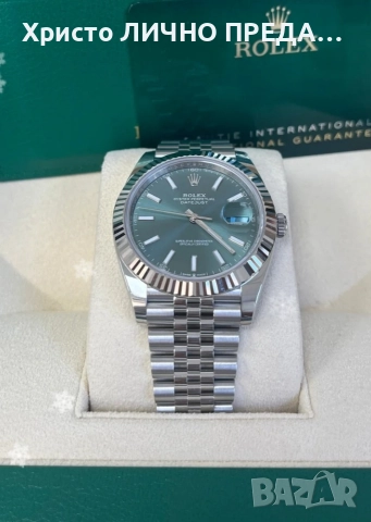 Rolex Datejust Oyster, 41 mm,mint green dial and a Jubilee Oystersteel and white gold 126334, снимка 3 - Мъжки - 52874743