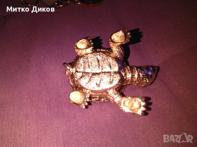 Костенурка- лукс кутия за бижута от метал инкрустирана с камъни 70х55мм и Н-30мм нова, снимка 9 - Други - 39052255