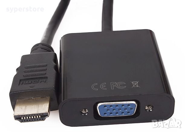 Преходник от HDMI към VGA DigitalOne SP00071 Адаптер HDMI към VGA Adapter HDMI to VGA, снимка 5 - Кабели и адаптери - 23173558