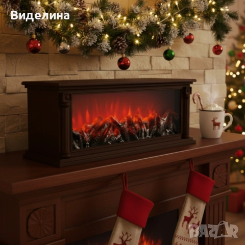 Голяма LED камина с ефект на жар – уют и атмосфера без дим и огън SP47, снимка 2 - Декорация за дома - 52009758