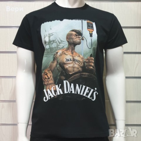 Нова мъжка тениска с дигитален печат Попай Моряка - Джак Даниелс , снимка 9 - Тениски - 28059804