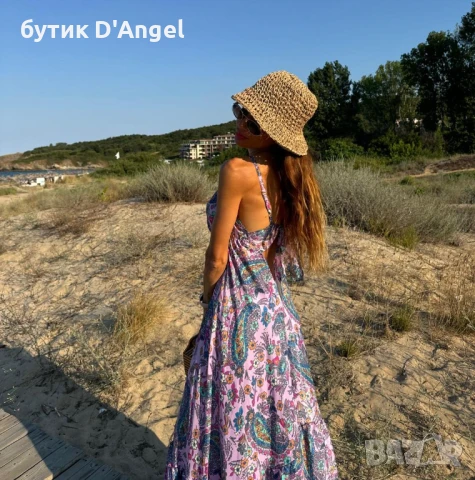 Разкошна дълга рокля с флорален принт, снимка 3 - Рокли - 51100600