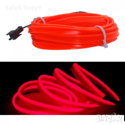 Интериорна LED лента за кола, 1м., 12V,  червен, снимка 1 - Аксесоари и консумативи - 33256861