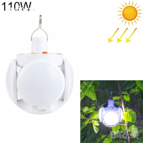 Нова супер мощна соларна LED лампа TRANSFORMER BALL, акумулатор, бяла, снимка 3 - Къмпинг осветление - 34734544