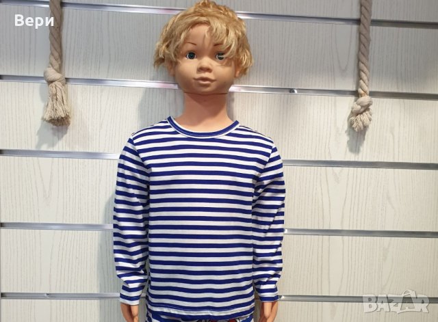 Нова детска класическа моряшка блуза с дълъг ръкав, снимка 6 - Детски Блузи и туники - 29029751