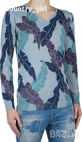 Scotch & Soda Blue Cotton V-neck Pullover - страхотна мъжка блуза, снимка 1 - Блузи - 28058029