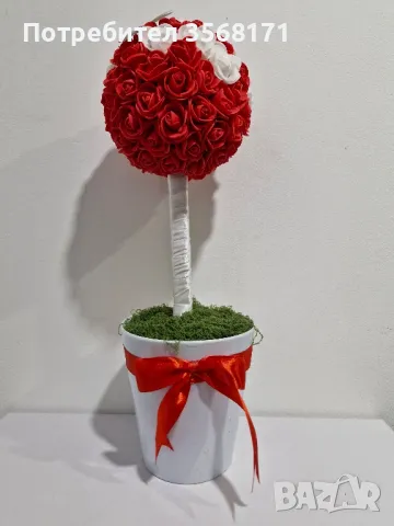 Дръвче от вечни рози и скандинавски мъх., снимка 3 - Изкуствени цветя - 48984924