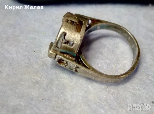 ЕФЕКТЕН СКЪПОЦЕНЕН СРЕБЪРЕН ПРЪСТЕН СРЕБРО 925 с БЛЕСТЯЩ ЮВЕЛИРНО ФАСЕТИРАН МОЙСАНИТ 49308, снимка 2 - Пръстени - 49366080