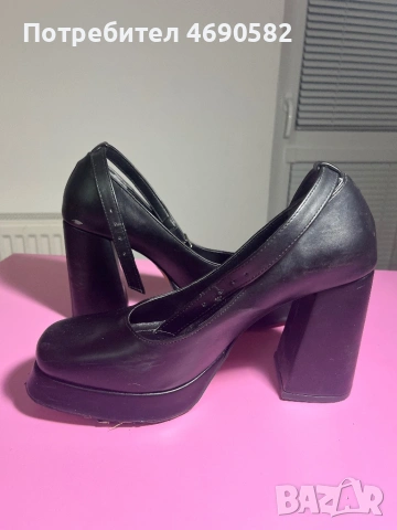 Черни кожени токчета 10см, снимка 6 - Дамски обувки на ток - 53047047