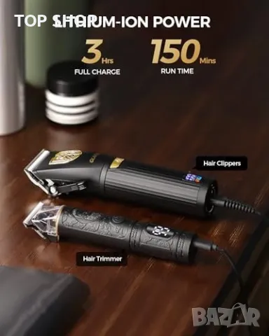 Нов GLAKER Професионален Комплект Машинка за Коса + Триър - 15 Гребена, снимка 5 - Машинки за подстригване - 49321398